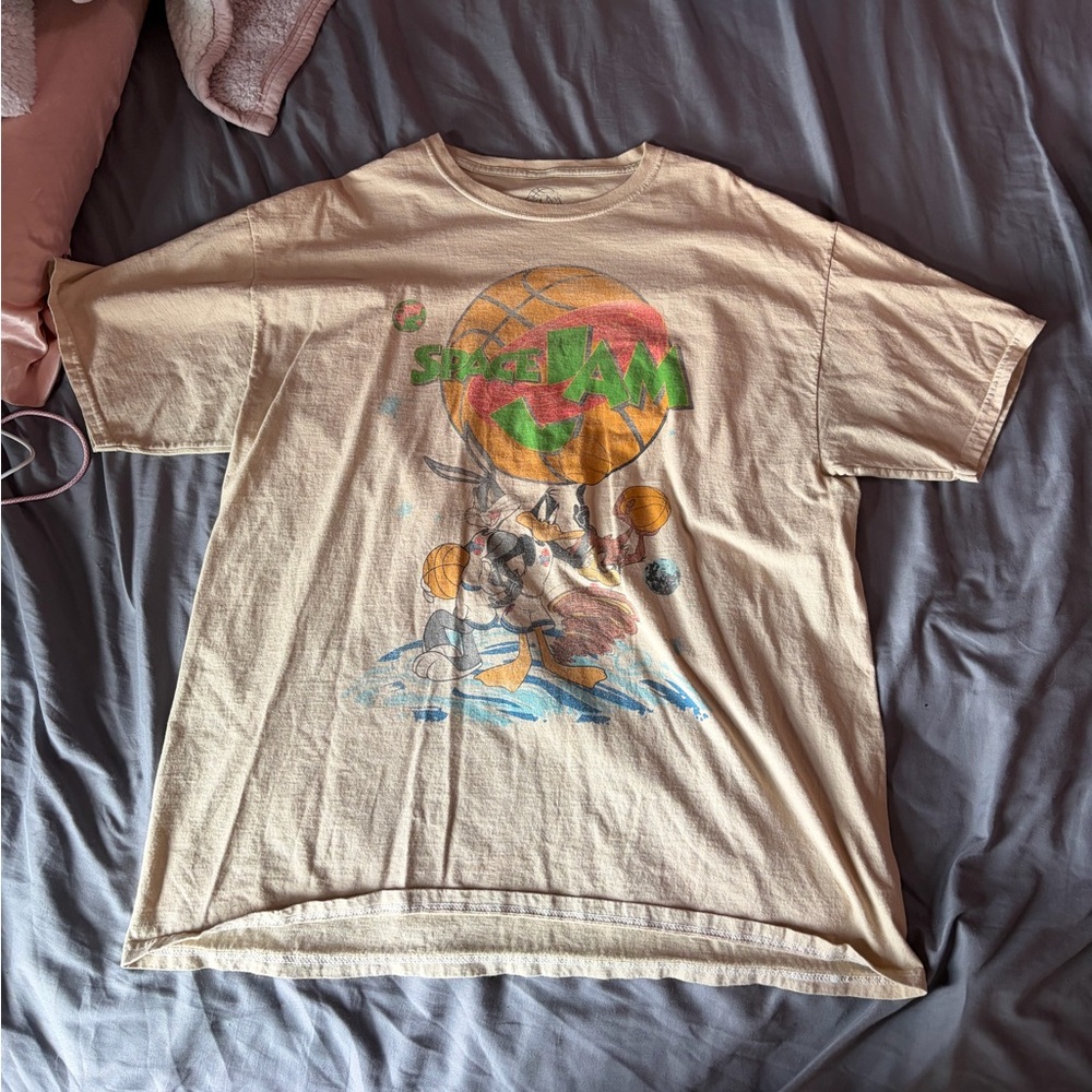 Space Jam Graphic Short Sleeve Tee - Beige